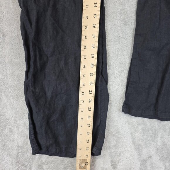 Victoria's Secret Pants Womens 8 Black Linen Drawstring Wide Leg Beach Lounge - Picture 4 of 12